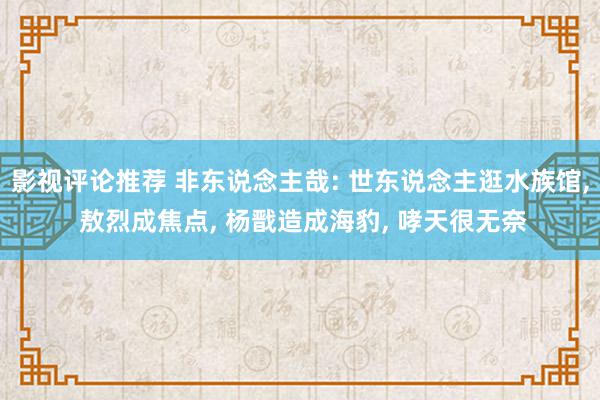 影视评论推荐 非东说念主哉: 世东说念主逛水族馆, 敖烈成焦点, 杨戬造成海豹, 哮天很无奈